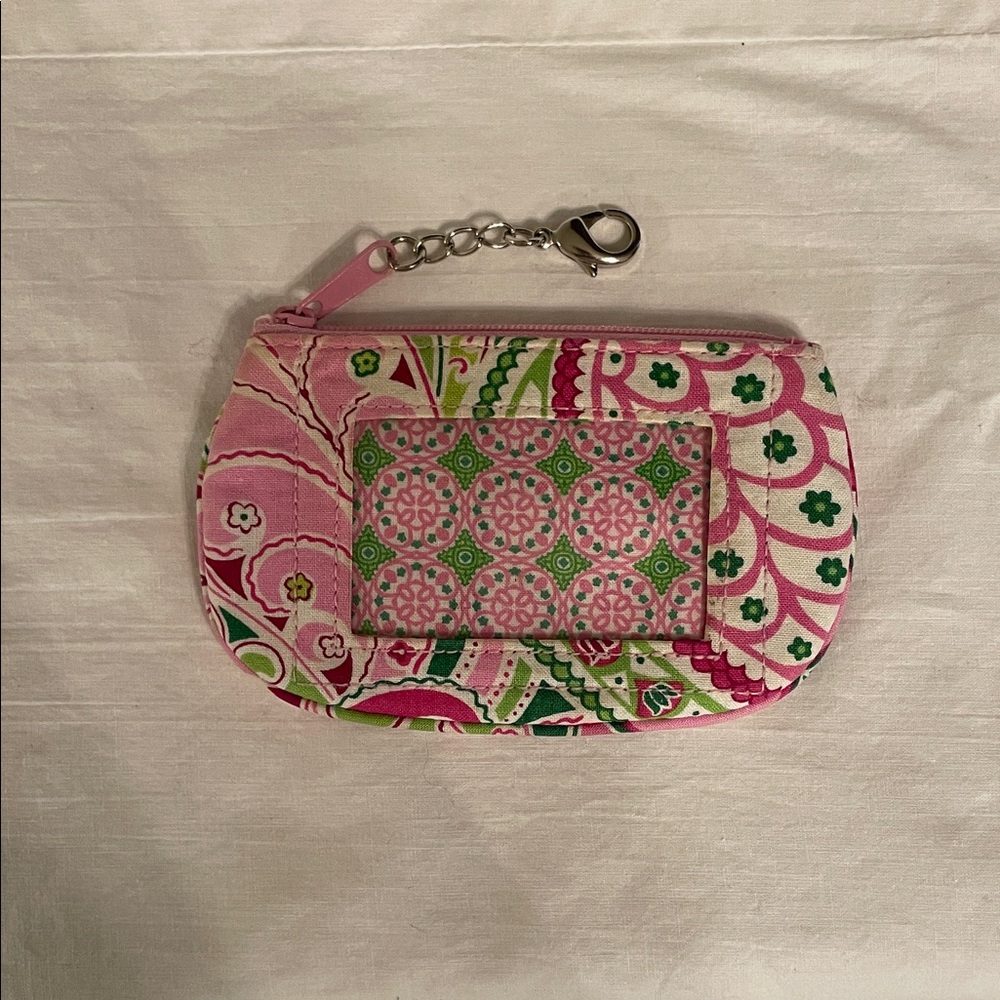 Vera Bradley Pink and Green Key & Card Holder